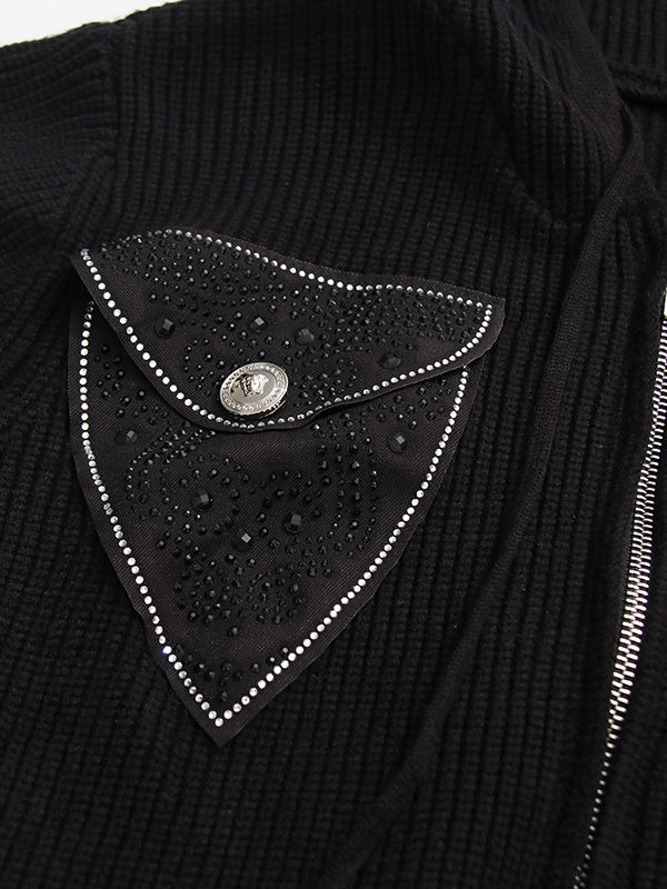 TWOTWINSTYLE Spliced Hooded Slimming Vintage Sweater