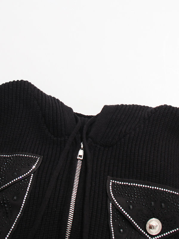 TWOTWINSTYLE Spliced Hooded Slimming Vintage Sweater