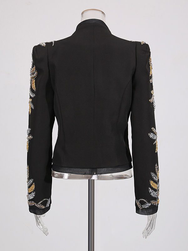 TWOTWINSTYLE V Neck Spliced Diamond Tunic Designer Coat