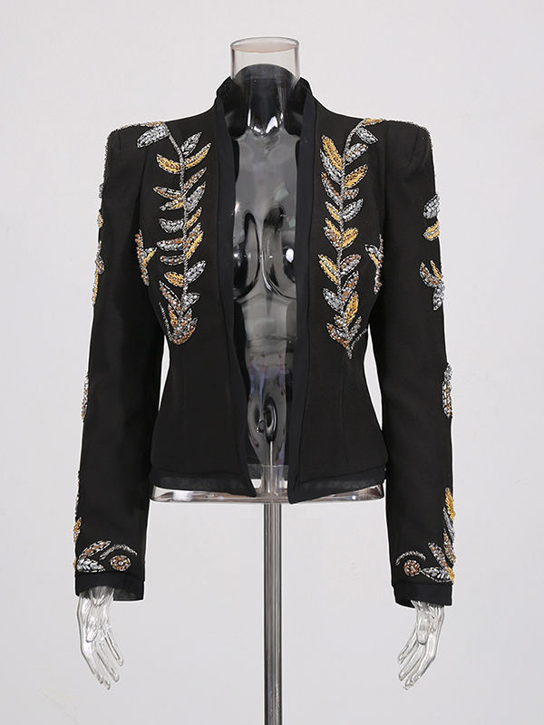 TWOTWINSTYLE V Neck Spliced Diamond Tunic Designer Coat