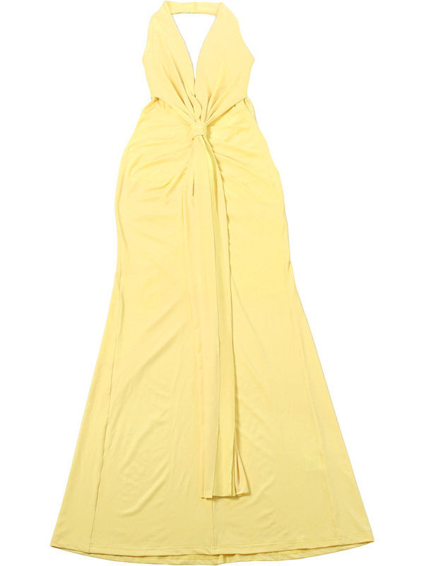 TWOTWINSTYLE Minimalist Deep V Neck Backless Slimming Dress