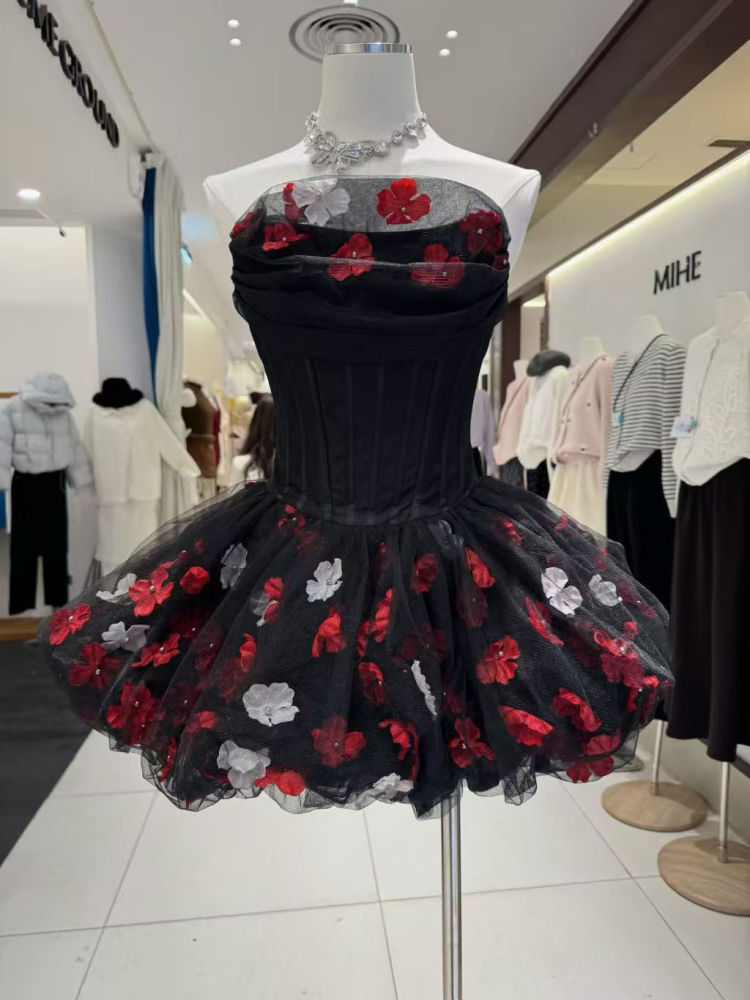 TWOTWINSTYLE Off Shoulder Patchwork Flower Tunic Chic Dress