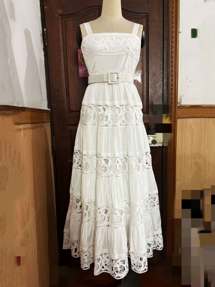 TWOTWINSTYLE Solid Sleeveless Patchwork Belt Designer Dress