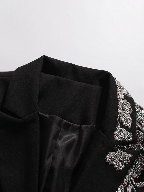 TWOTWINSTYLE Temperament Patchwork Embroidered Flares Lapel Jacket