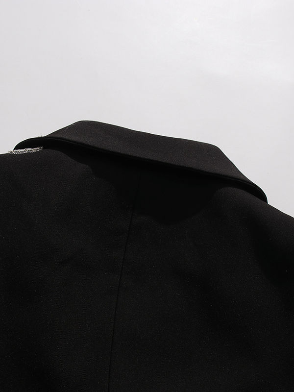 TWOTWINSTYLE Temperament Patchwork Embroidered Flares Lapel Jacket