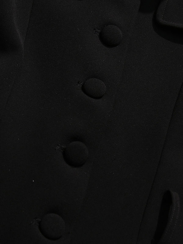 TWOTWINSTYLE Solid Lapel Spliced Belt Temperament Coat