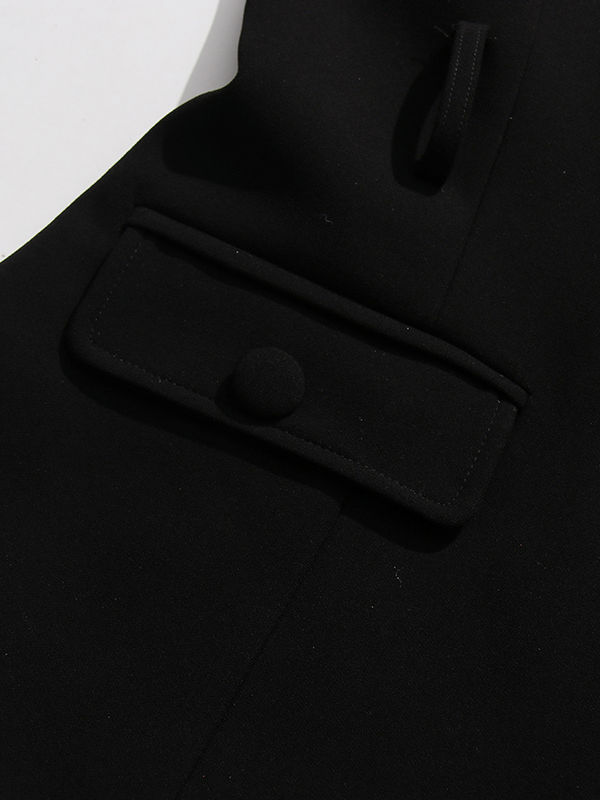 TWOTWINSTYLE Solid Lapel Spliced Belt Temperament Coat