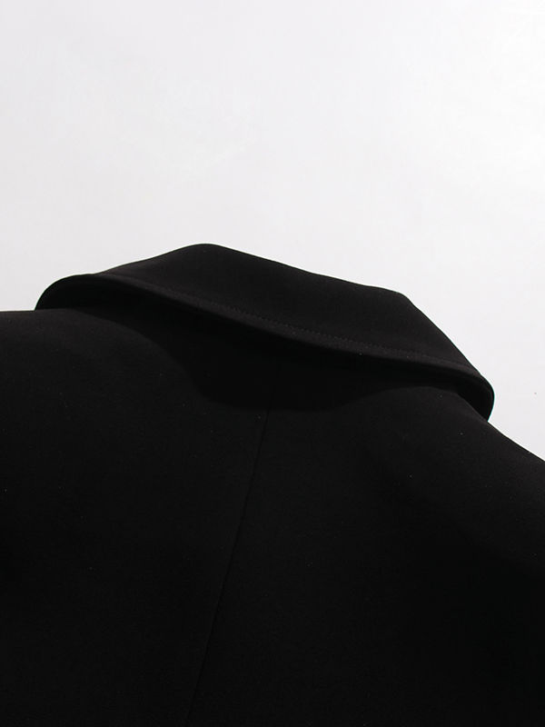 TWOTWINSTYLE Solid Lapel Spliced Belt Temperament Coat