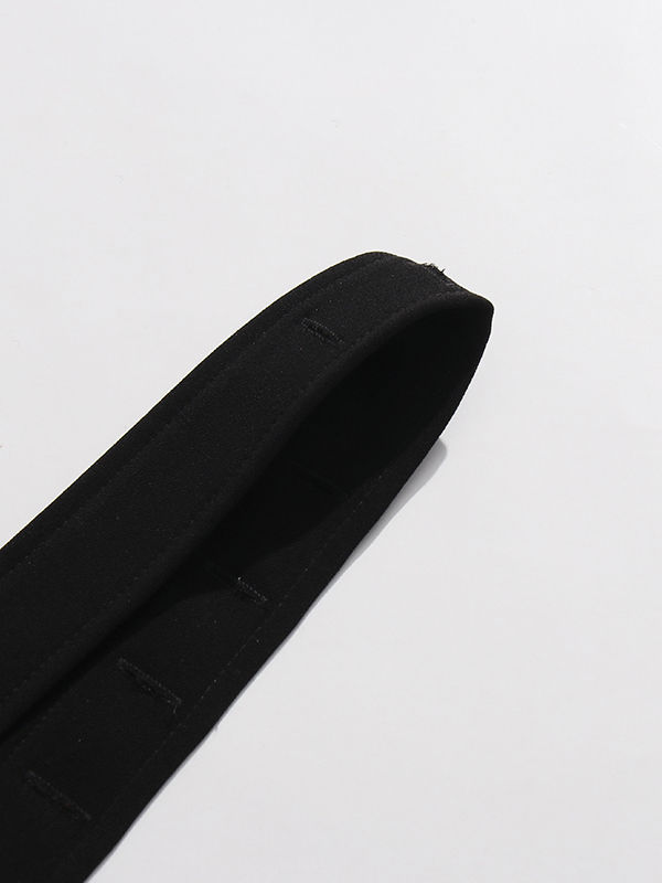 TWOTWINSTYLE Solid Lapel Spliced Belt Temperament Coat