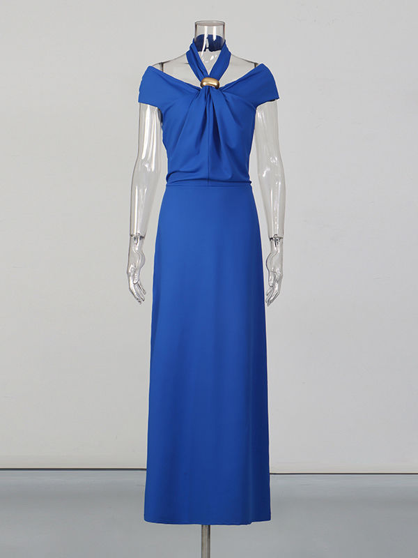 TWOTWINSTYLE Off Shoulder Minimalist Midi Dress