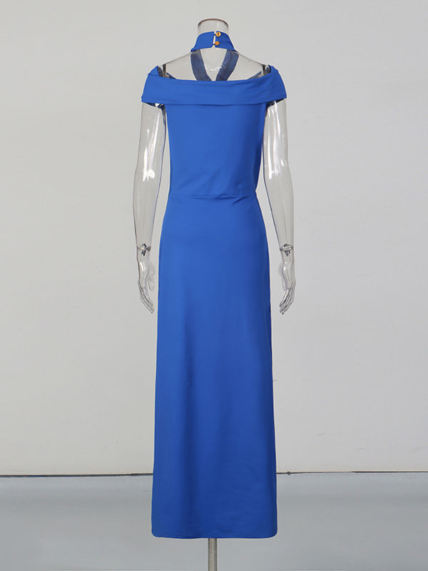 TWOTWINSTYLE Off Shoulder Minimalist Midi Dress