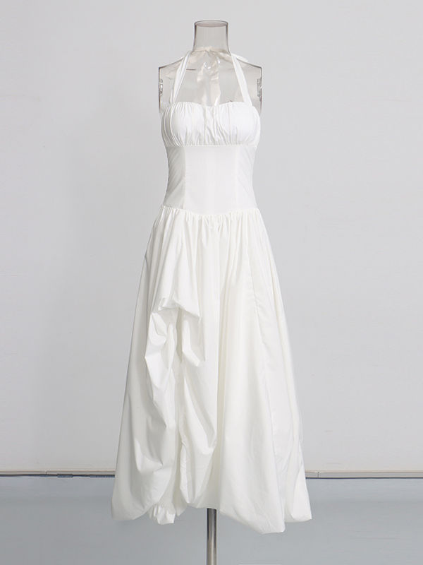 TWOTWINSTYLE Tunic Side Split Strapless Elegant Dress
