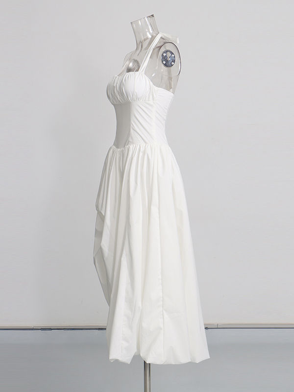 TWOTWINSTYLE Tunic Side Split Strapless Elegant Dress