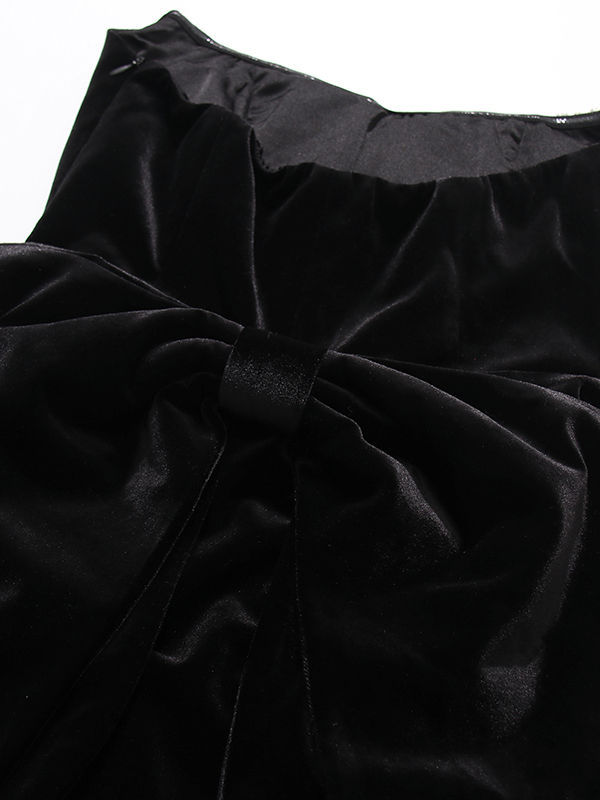 TWOTWINSTYLE Spliced Diamond And Bowknot Fashion Mini Dress