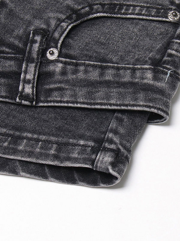 TWOTWINSTYLE Casual Blue Denim Asymmetrical Shorts