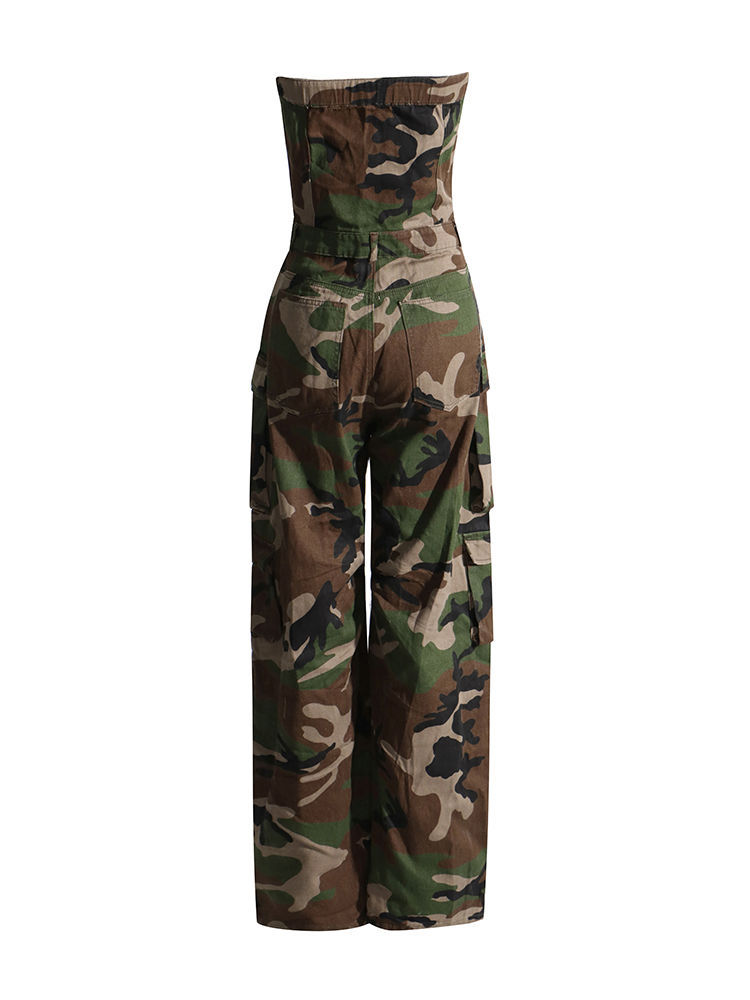 TWOTWINSTYLE Designer Tunic Camouflage Cargo Jumpsuits