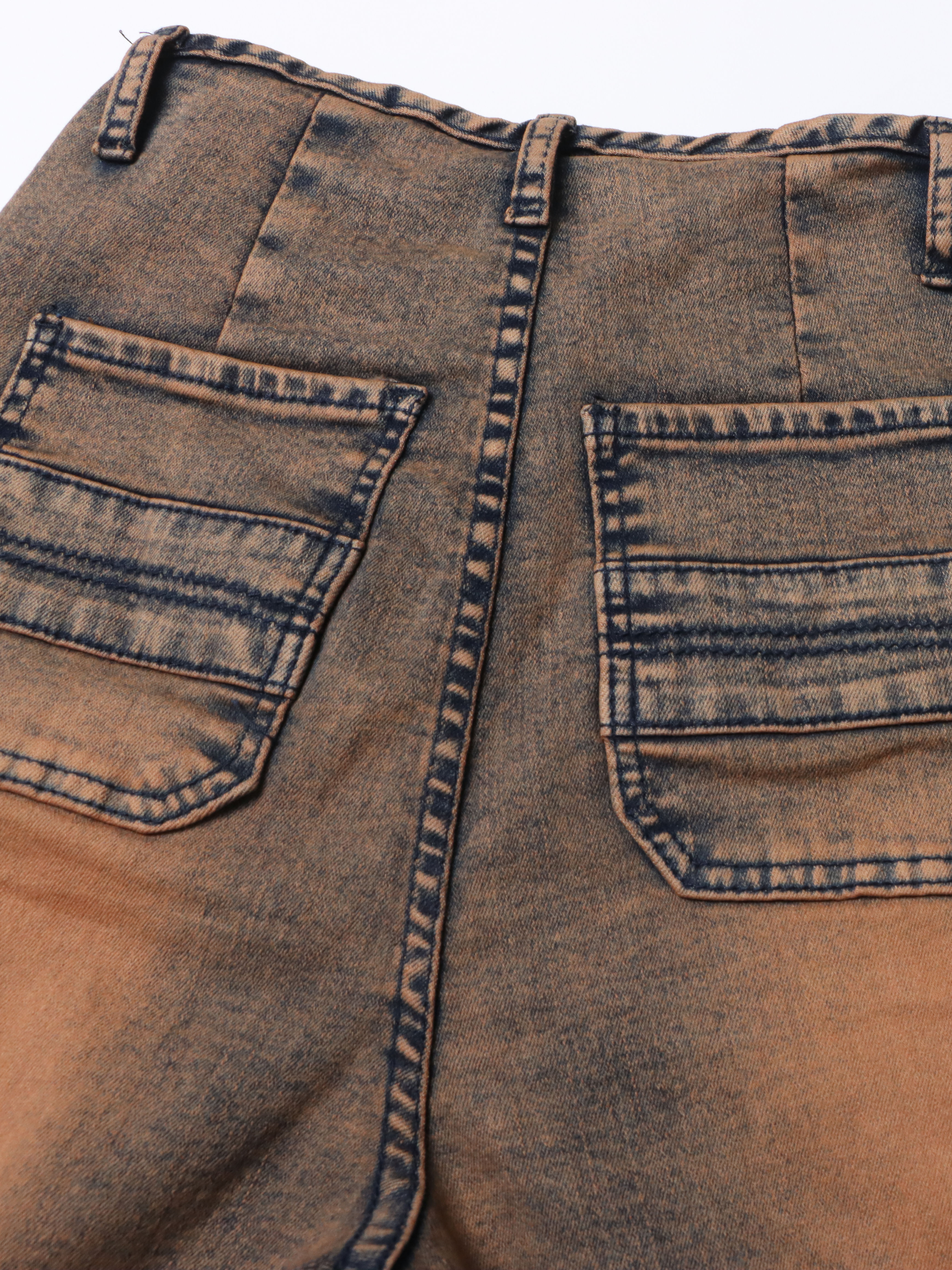 TWOTWINSTYLE High Waist Spliced Pockets Casual Denim Pants