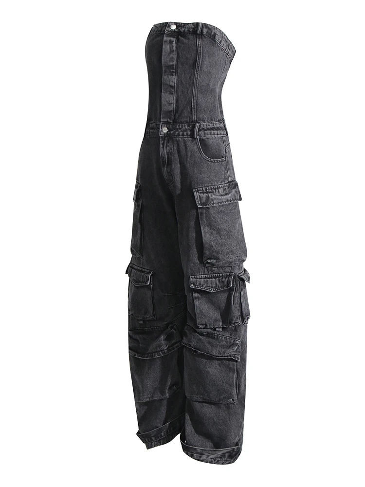 TWOTWINSTYLE Sleeveless High Waist Streetwear Jumpsuits