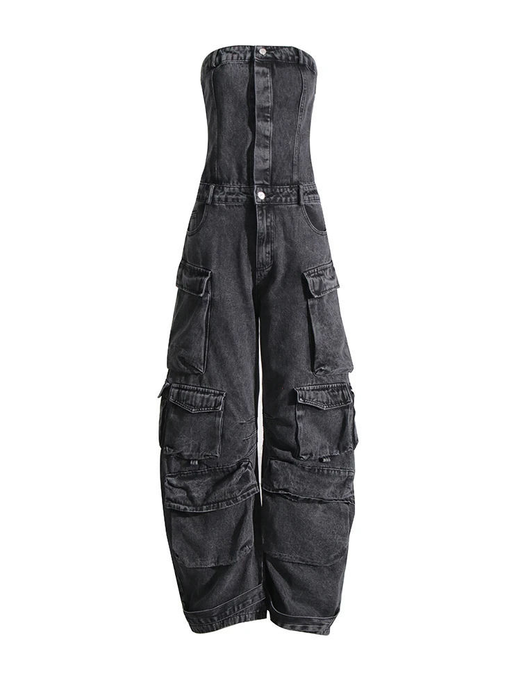 TWOTWINSTYLE Sleeveless High Waist Streetwear Jumpsuits
