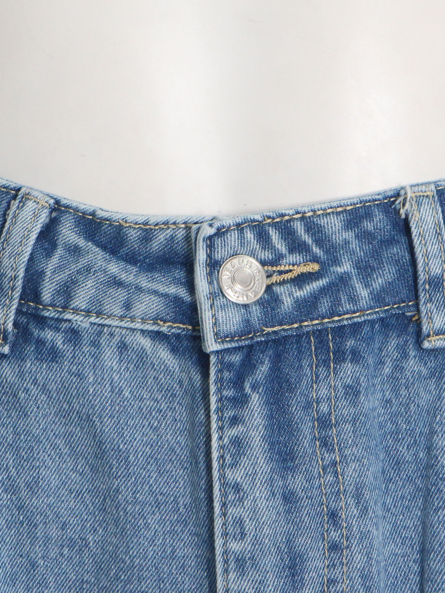 TWOTWINSTYLE Solid High Waist Loose Designer Wide Leg Jeans