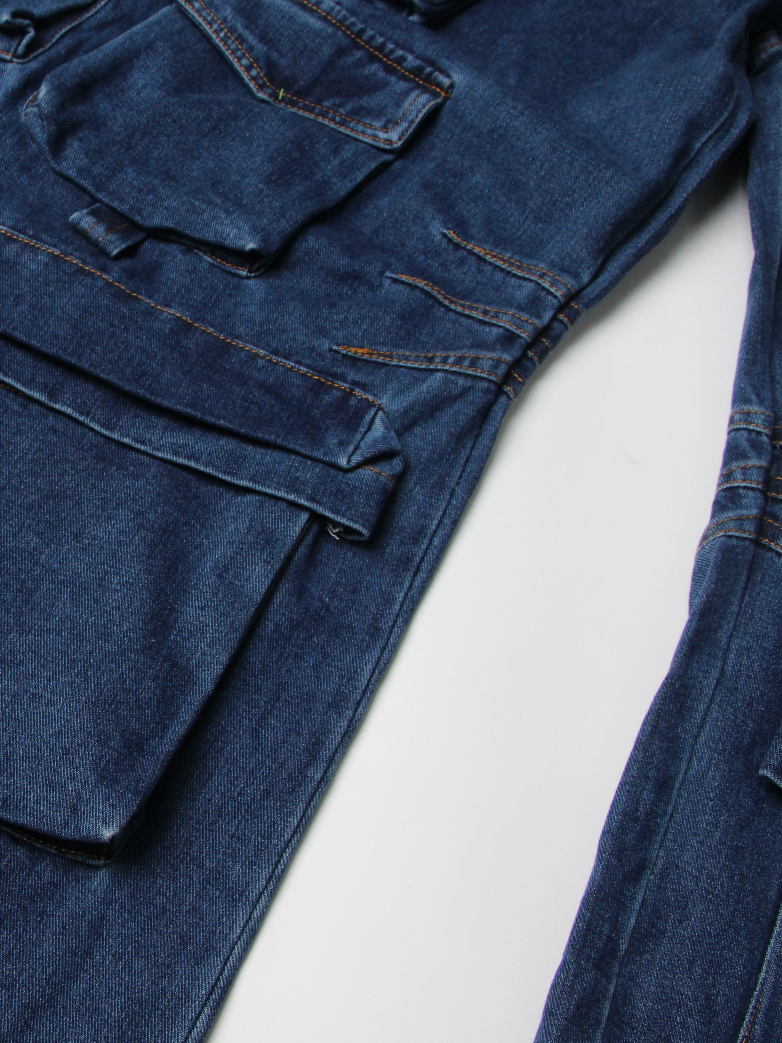TWOTWINSTYLE Spliced Pocket Loose Casual Denim Pants