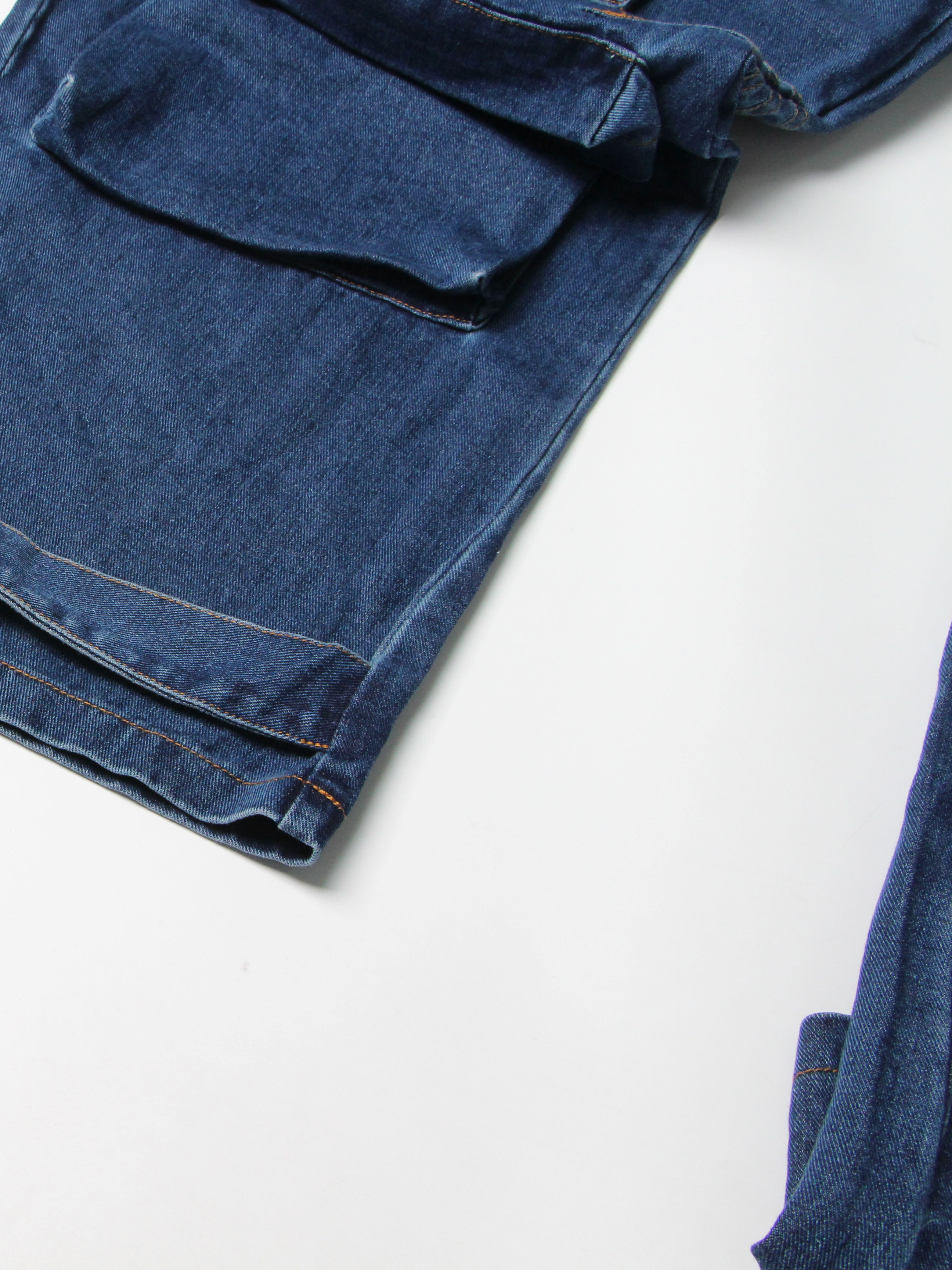 TWOTWINSTYLE Spliced Pocket Loose Casual Denim Pants
