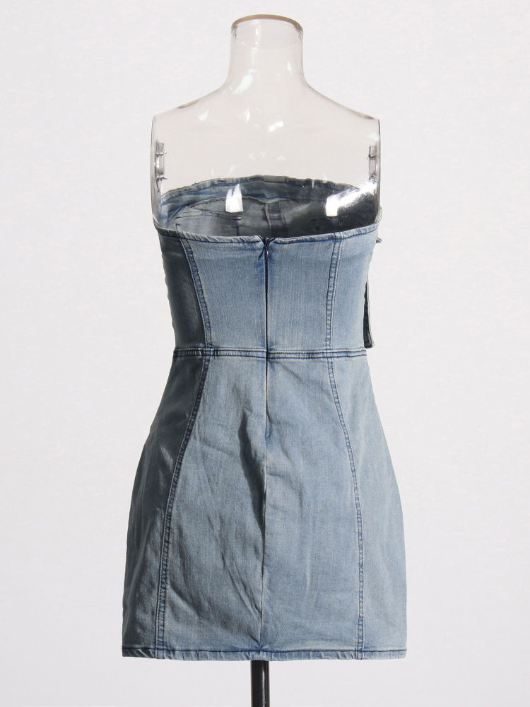 TWOTWINSTYLE Spliced Pockets Slimming Chic Irregular Dresses