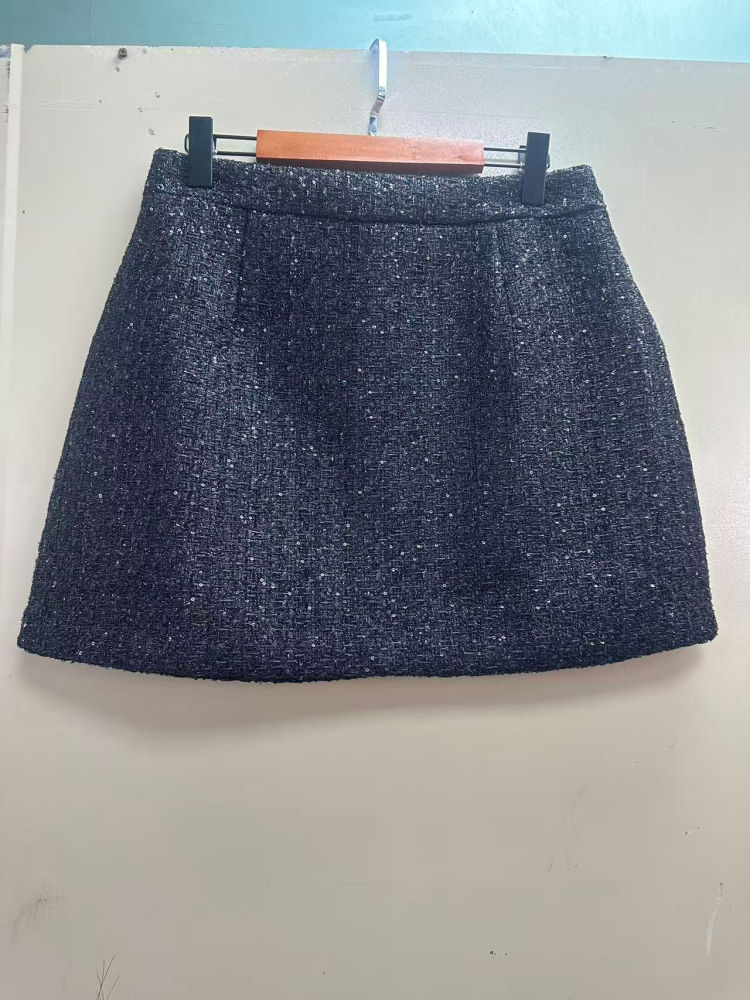 TWOTWINSTYLE Solid Loose Spliced Sequins Vintage Skirt