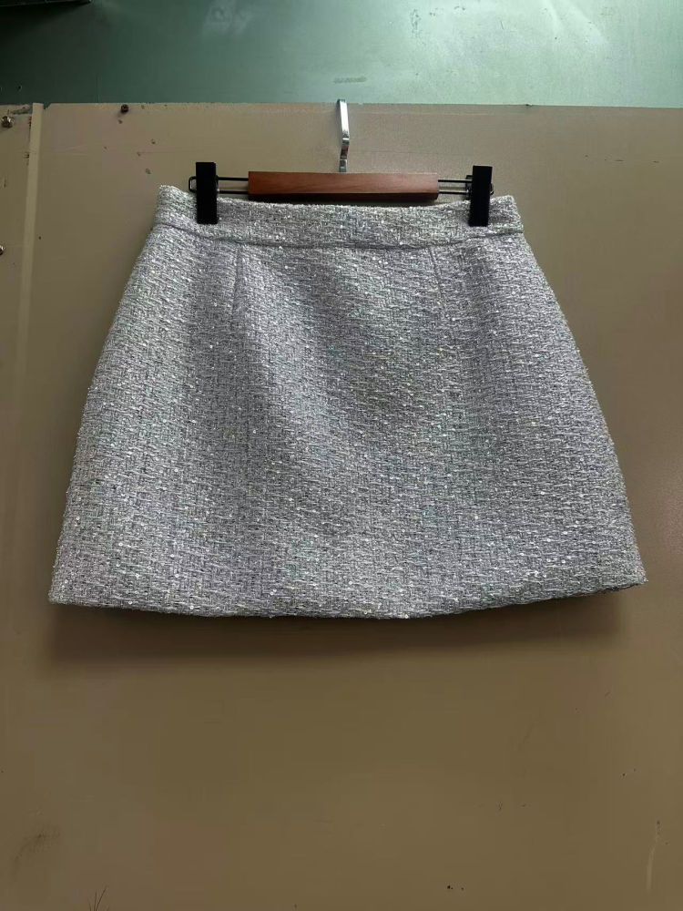 TWOTWINSTYLE Solid Loose Spliced Sequins Vintage Skirt