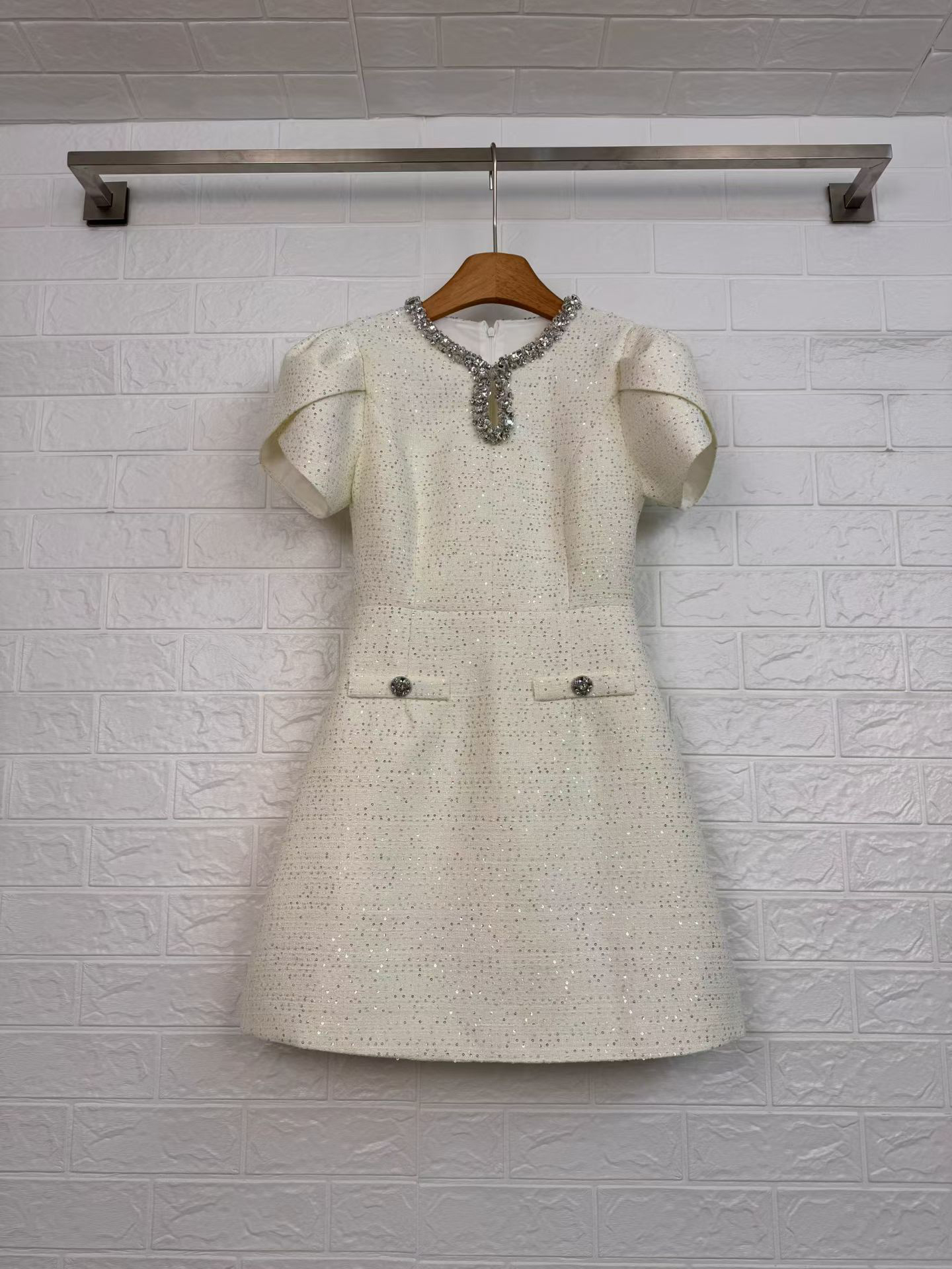 TWOTWINSTYLE Solid Patchwork Diamond Tunic Mini Dress