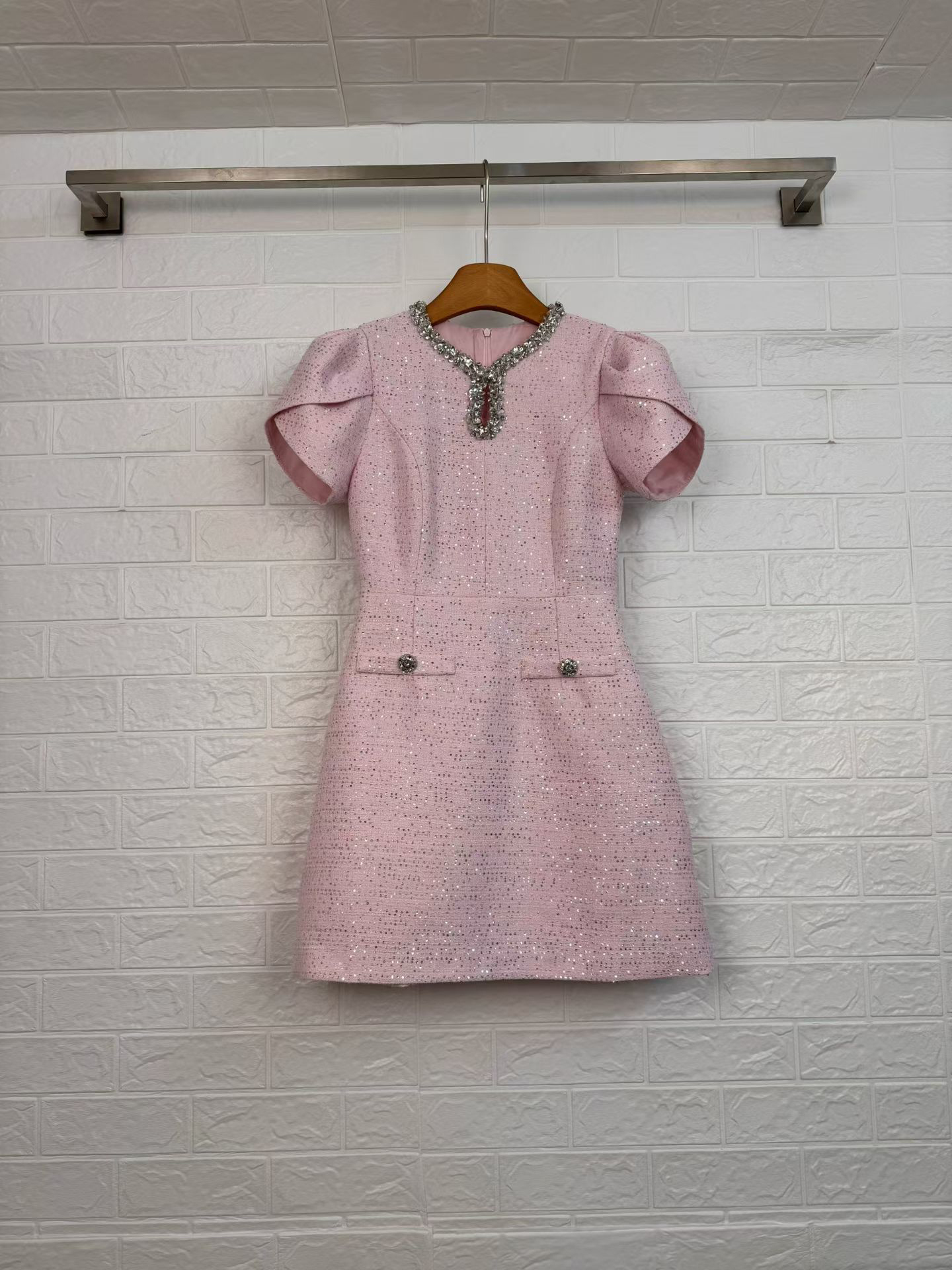 TWOTWINSTYLE Solid Patchwork Diamond Tunic Mini Dress