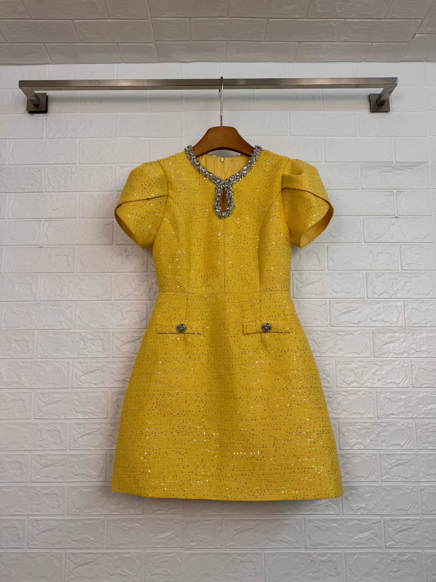 TWOTWINSTYLE Solid Patchwork Diamond Tunic Mini Dress