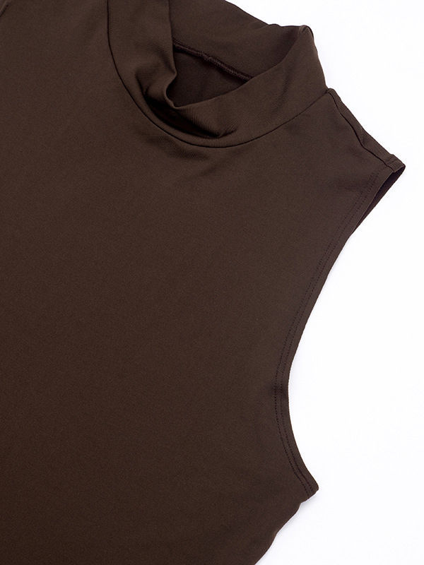 TWOTWINSTYLE Stand Collar Off Shoulder Slimming Chic Dress