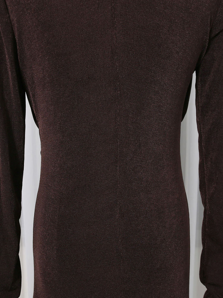 TWOTWINSTYLE Long Sleeve Side Split High Waist Vintage Dress
