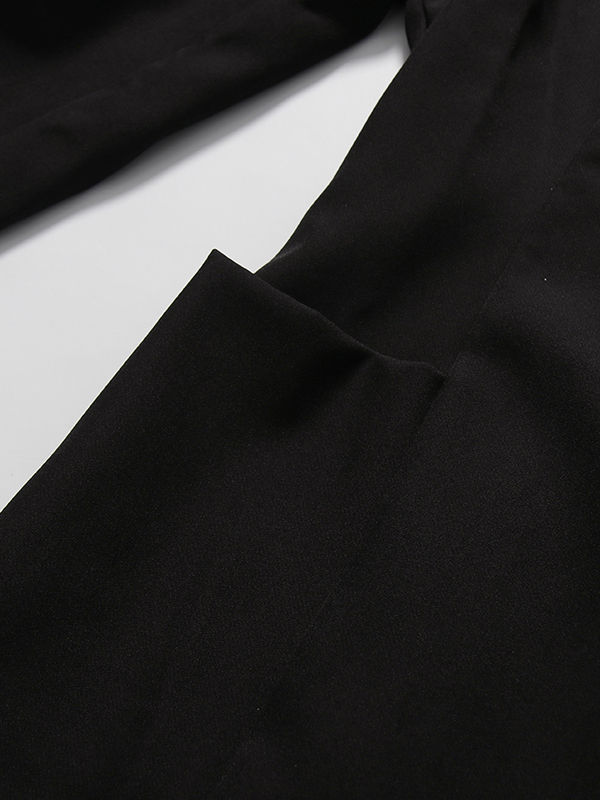 TWOTWINSTYLE Stand Collar Tunic Spliced Metal Btton Mini Dress