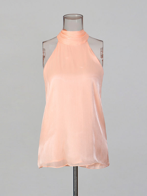 TWOTWINSTYLE Solid Sleeveless Spliced Bowknot Chic Shirt