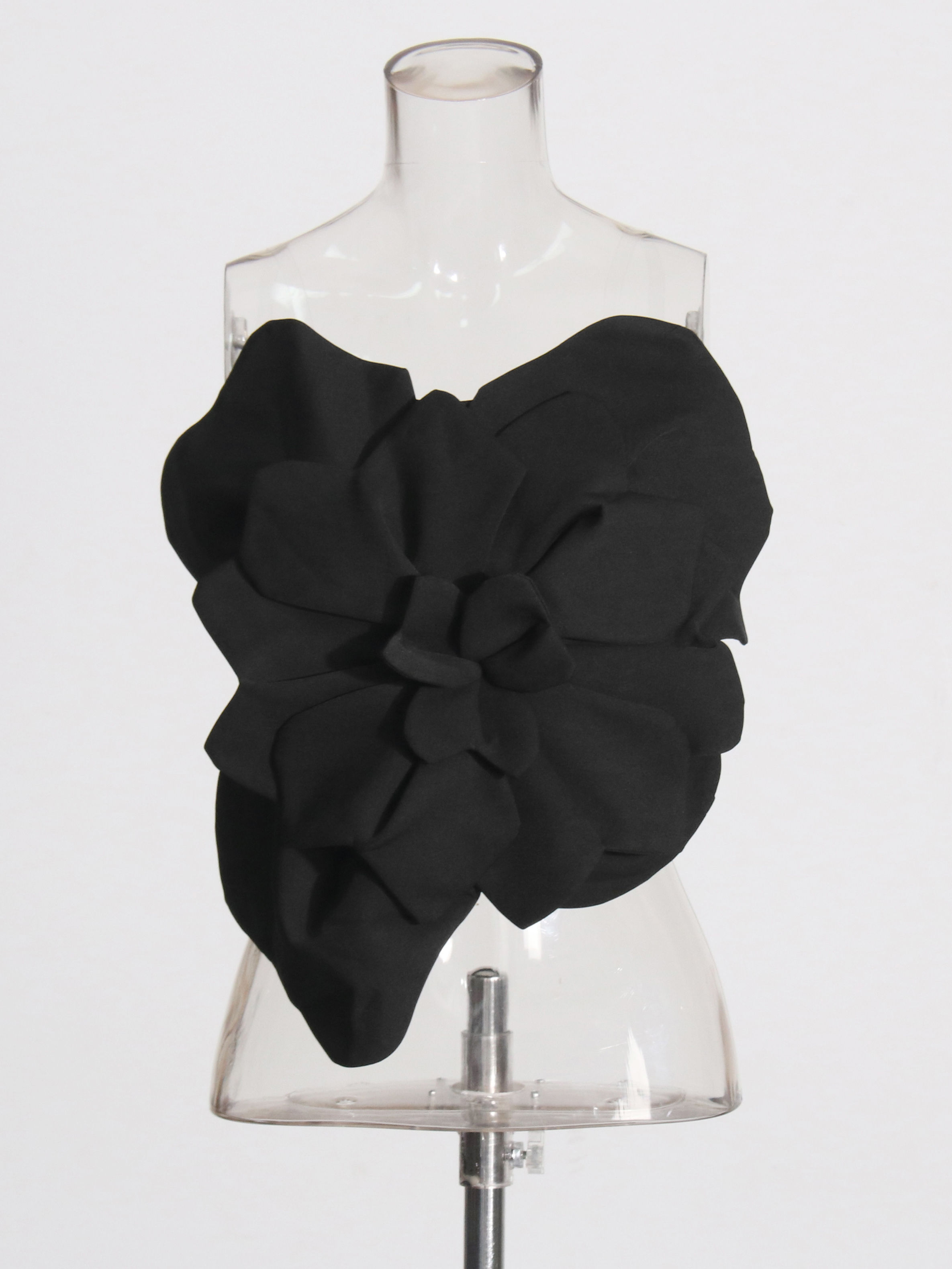 TWOTWINSTYLE Off Shoulder Patchwork 3D Flower Sexy Vest