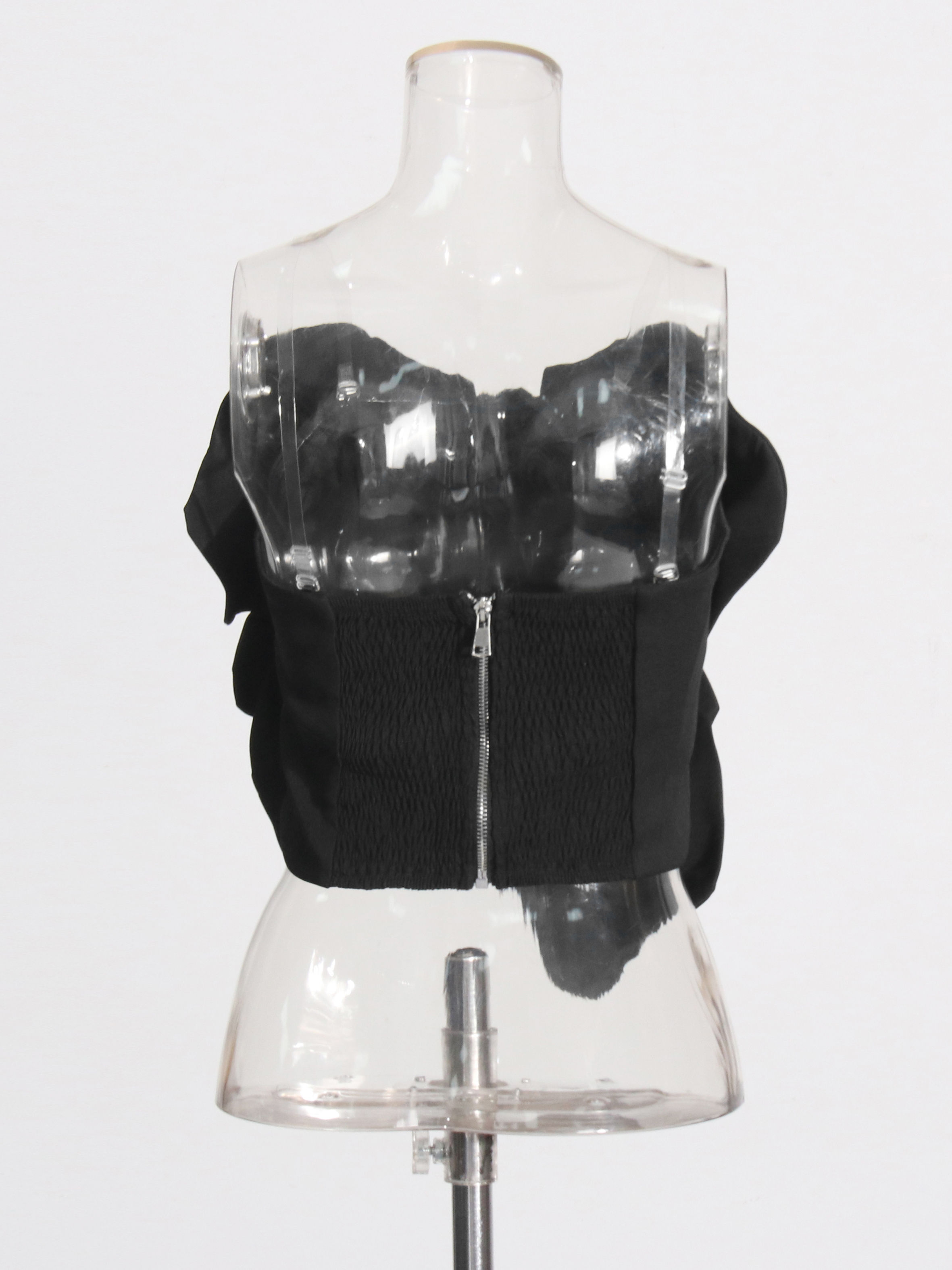 TWOTWINSTYLE Off Shoulder Patchwork 3D Flower Sexy Vest
