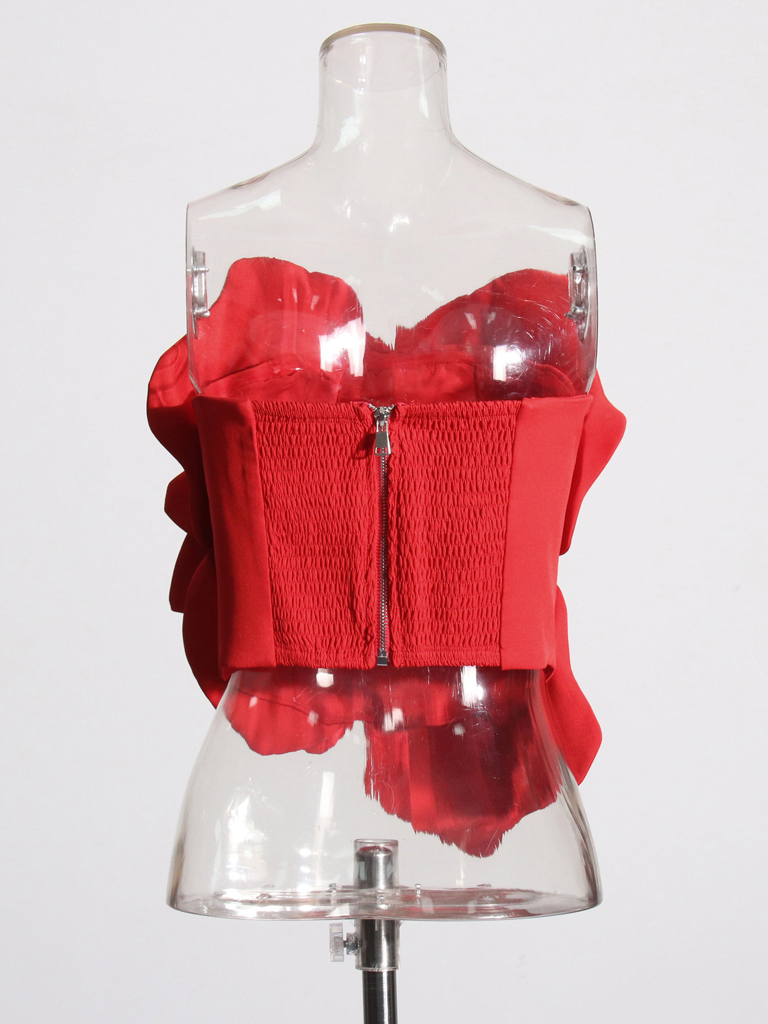 TWOTWINSTYLE Off Shoulder Patchwork 3D Flower Sexy Vest