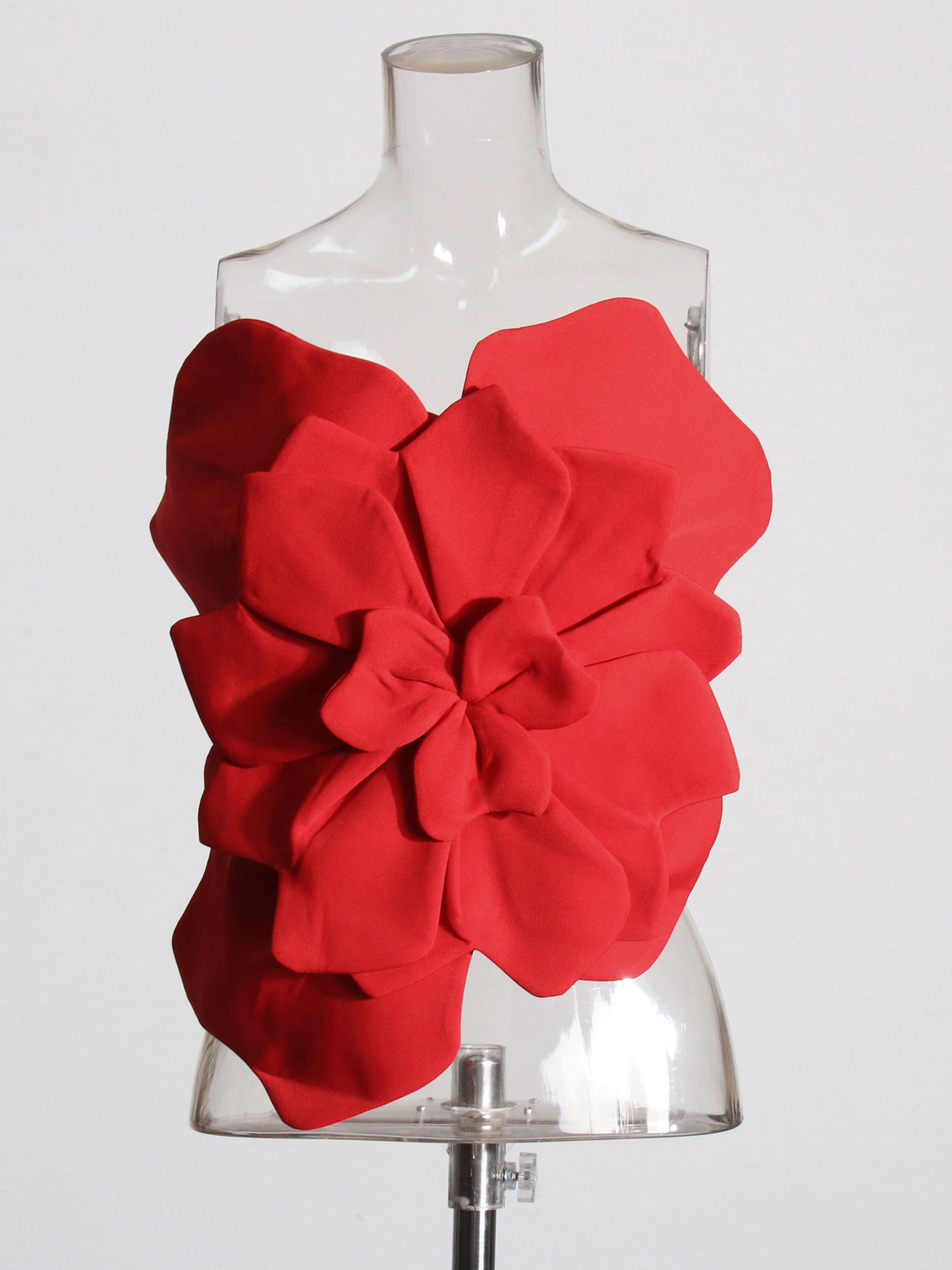 TWOTWINSTYLE Off Shoulder Patchwork 3D Flower Sexy Vest