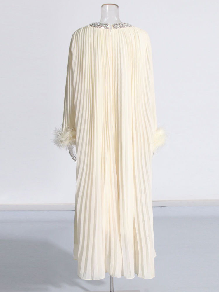 TWOTWINSTYLE Round Neck Spliced Diamond Fashion Dress