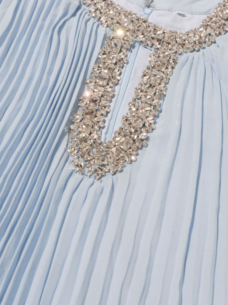 TWOTWINSTYLE Round Neck Spliced Diamond Fashion Dress