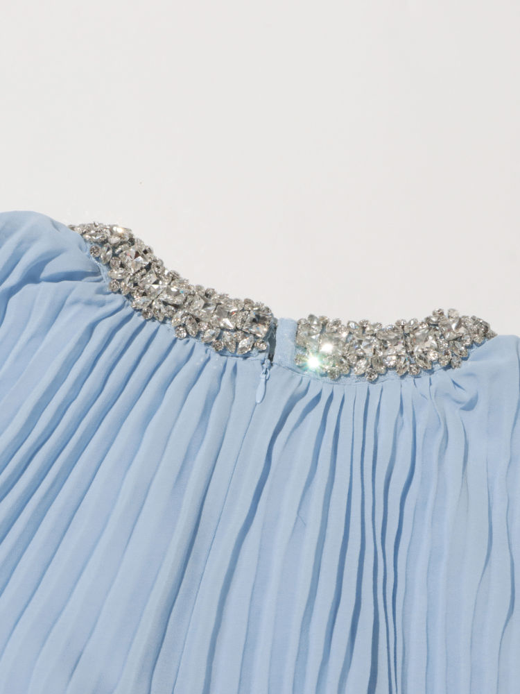 TWOTWINSTYLE Round Neck Spliced Diamond Fashion Dress