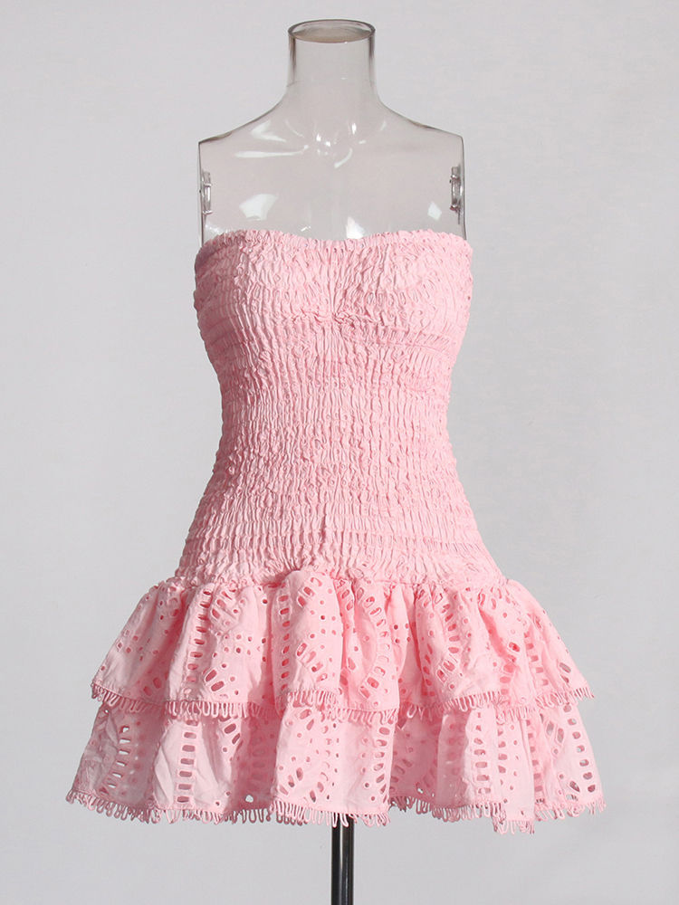 TWOTWINSTYLE Solid Seeveless High Waist Slimming Mini Dress