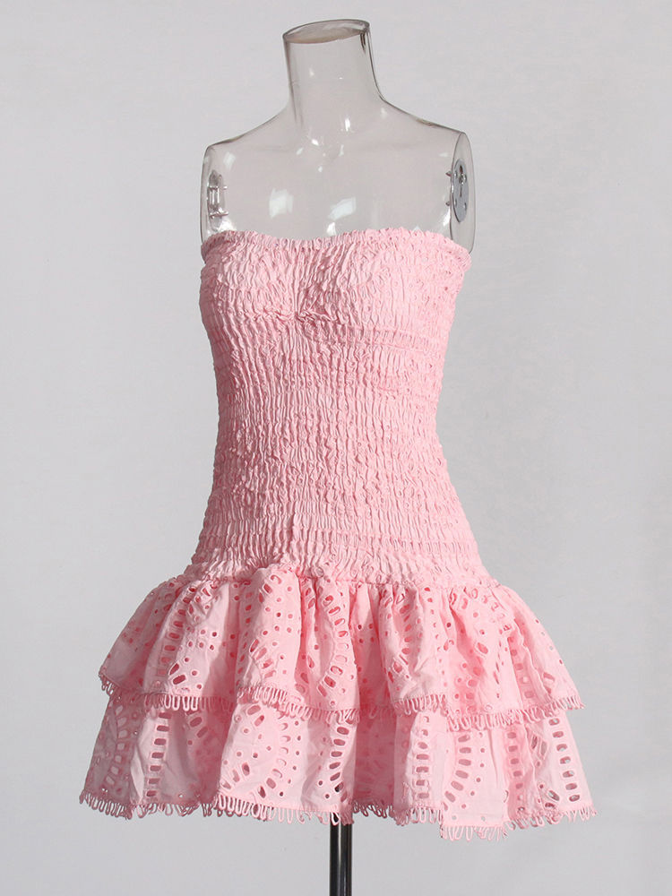 TWOTWINSTYLE Solid Seeveless High Waist Slimming Mini Dress