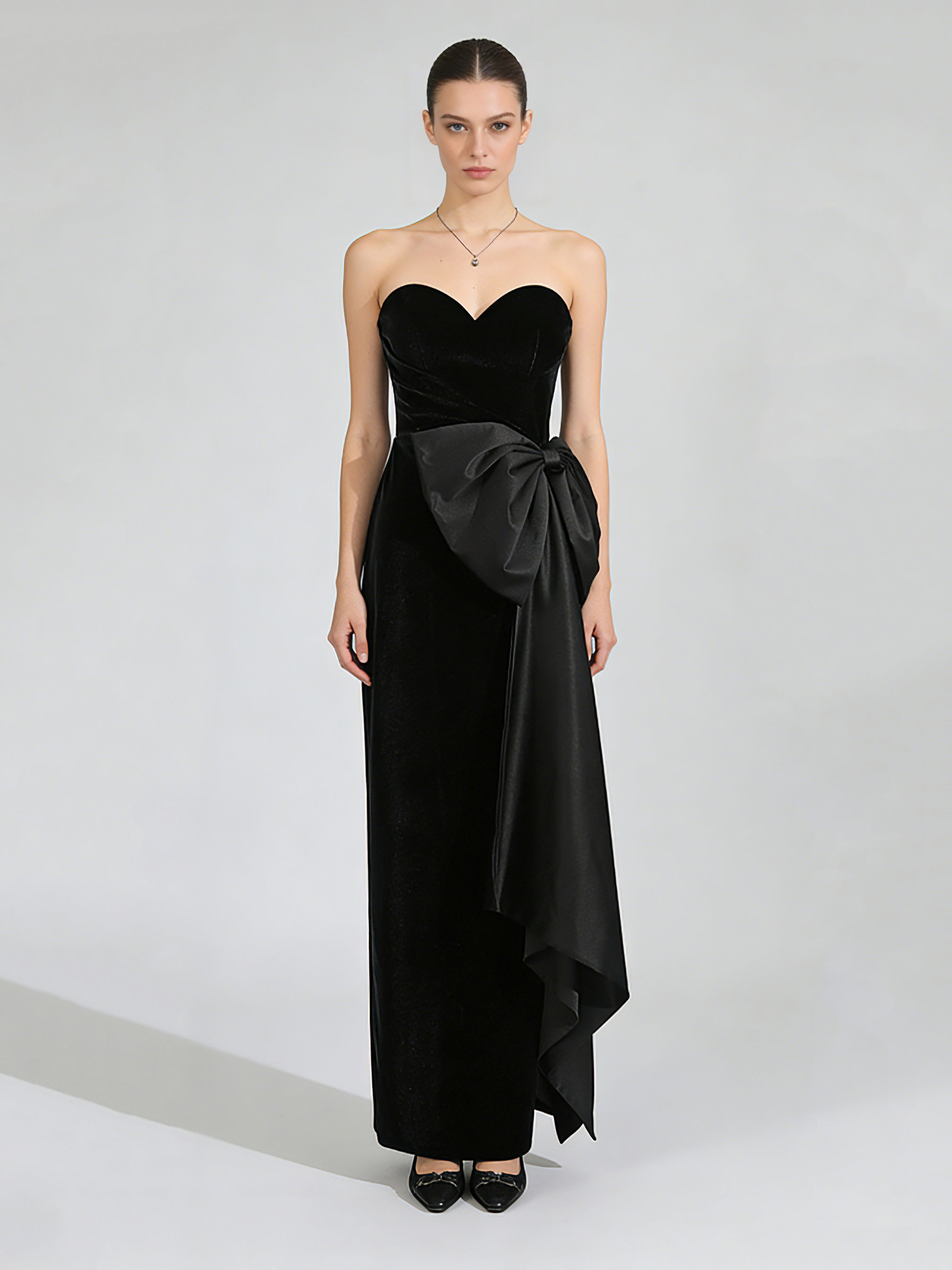 TWOTWINSTYLE Solid Sleeveless Patchwork Bowknot Fashion Midi Dress