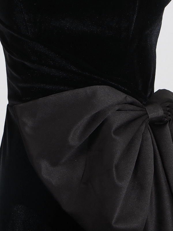 TWOTWINSTYLE Solid Sleeveless Patchwork Bowknot Fashion Midi Dress