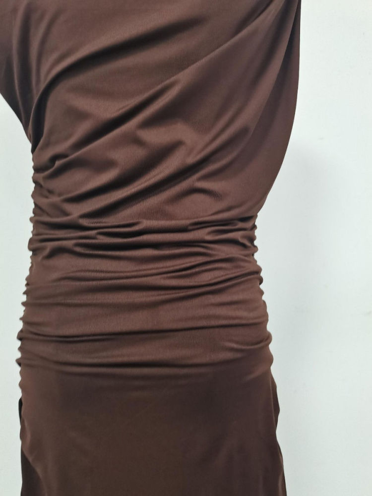 TWOTWINSTYLE Slimming Patchwork Mesh Minimalist Dress