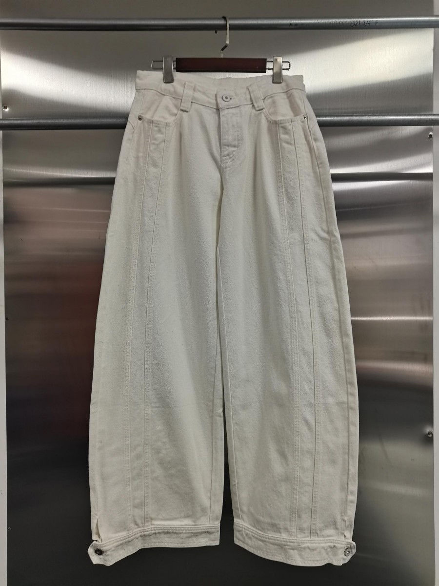 TWOTWINSTYLE Solid Loose Spliced Button Dsigner Pants