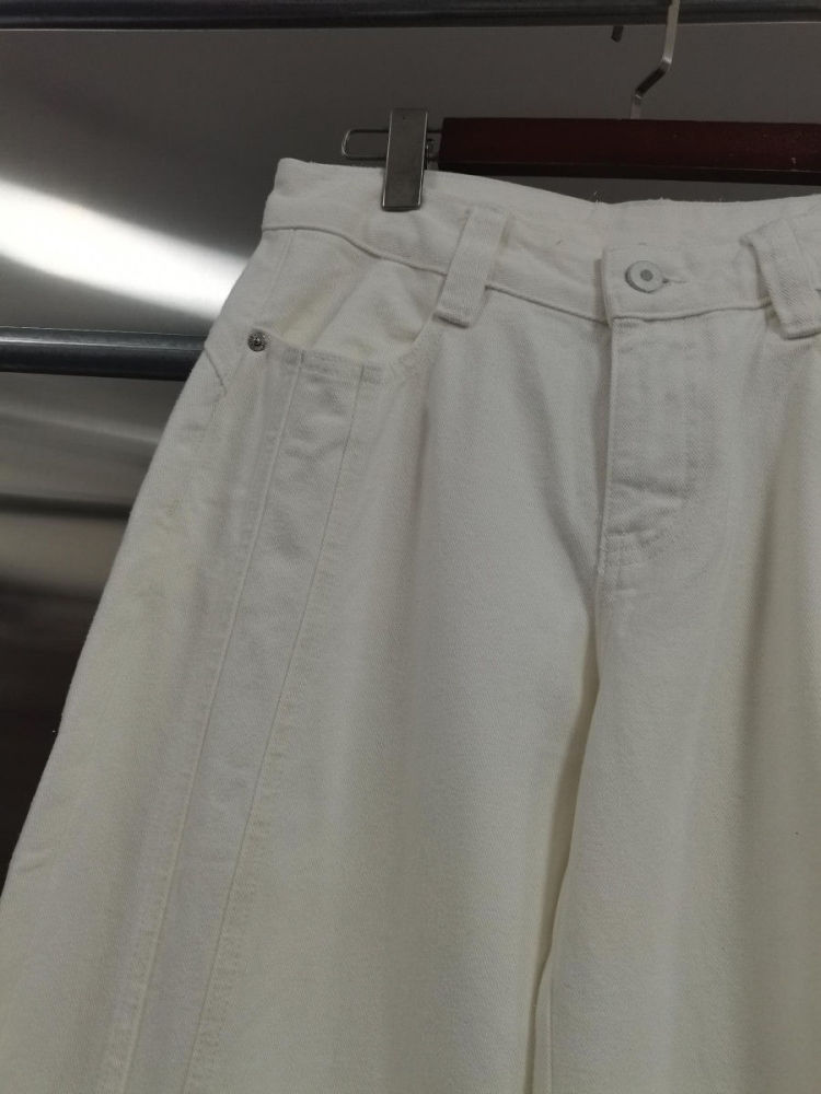 TWOTWINSTYLE Solid Loose Spliced Button Dsigner Pants